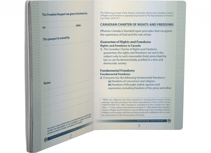 Freedom Passport Canadian Charter of Rights and Freedoms Freedom